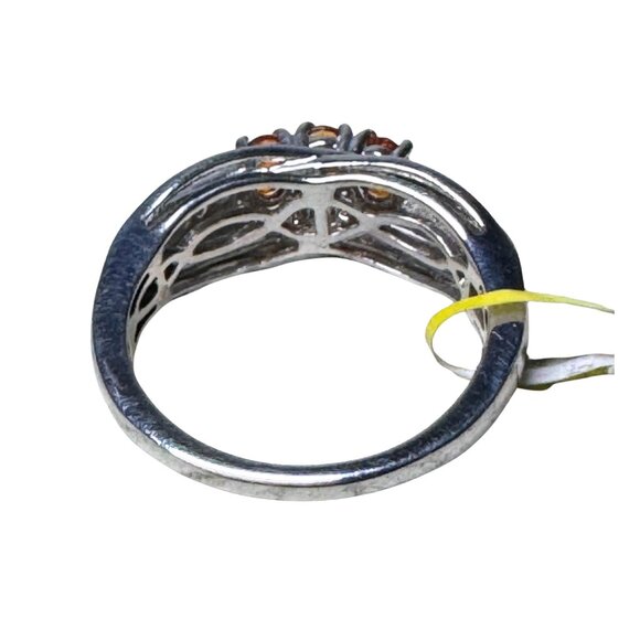 D'Joy Fire Opal Sterling Silver 925 Orange Oval-Cut Ring Size 7.5 - Picture 4 of 6